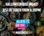 HALLOWEEN QUIZ NIGHT - Mavericks Gastro Pub